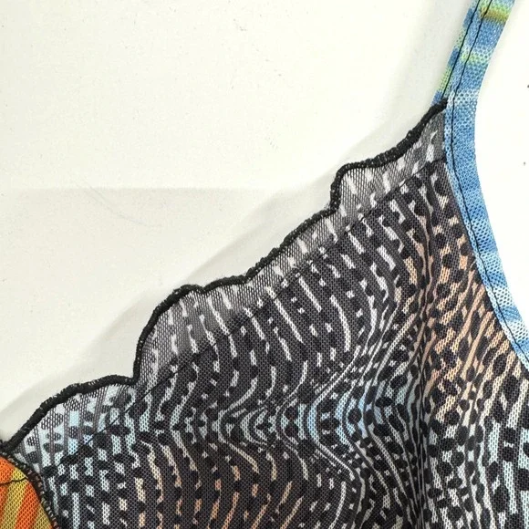 Forever 21 Patchwork Pattern Mini Party Dress, Sz Medium, Lightweight Colorful - Picture 5 of 12